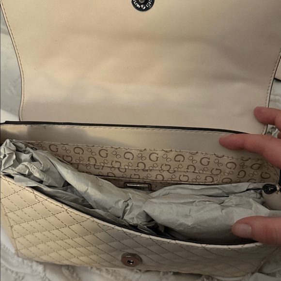 Guess Beige Quilted Shoulder Bag - Picture 3 of 3